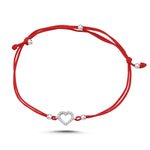 Load image into Gallery viewer, 14ct Stone Set White Heart Gold Cord Bracelet