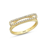 Load image into Gallery viewer, 14ct Stone Set Line Classic Design Gold Ring