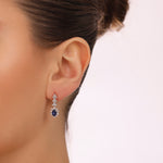 Load image into Gallery viewer, 1.99 Karat Sapphire Diamond Earrings