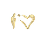 Load image into Gallery viewer, 14ct Heart Design Gold Earrings