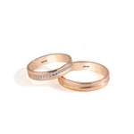 Load image into Gallery viewer, 14ct 3mm Rose Gold Stone Set Wedding Ring