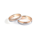 Load image into Gallery viewer, 14ct 4mm Rose & White Gold Stone Set Wedding Ring