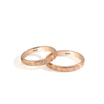 Load image into Gallery viewer, 14ct 4mm Rose Gold Stone Set Wedding Ring