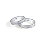 Load image into Gallery viewer, 14ct 4mm White Gold Stone Set Wedding Ring