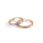 Load image into Gallery viewer, 14ct 3mm Rose & White Gold Stone Set Wedding Ring