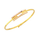 Load image into Gallery viewer, 14ct Gold Ribbed Cuff Gold Bracelet