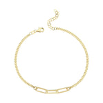 Load image into Gallery viewer, 14ct Paperclip Design Gold Bracelet