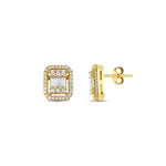 Load image into Gallery viewer, Yellow Gold Baguette Earrings
