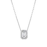 Load image into Gallery viewer, White Gold Baguette Necklace