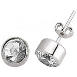 Load image into Gallery viewer, 14ct Solitaire White Gold Earrings