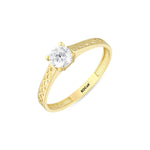 Load image into Gallery viewer, 14ct Design Solitaire Gold Ring
