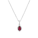 Load image into Gallery viewer, 0.31 Karat Ruby Stone Set Diamond Necklace