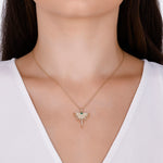 Load image into Gallery viewer, 0.41 Karat Emerald Stone Set Diamond Necklace
