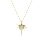 Load image into Gallery viewer, 0.41 Karat Emerald Stone Set Diamond Necklace
