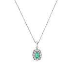 Load image into Gallery viewer, 0.33 Karat Emerald Stone Set Diamond Necklace
