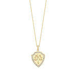 Load image into Gallery viewer, 14ct Stone Set Emblem Design Gold Necklace