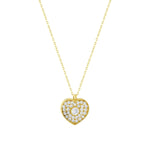 Load image into Gallery viewer, 14ct Stone Set Design Heart Gold Necklace