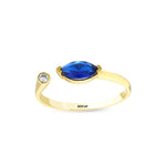 Load image into Gallery viewer, 14ct Multicolour Stone Set Design Eye Gold Ring