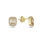 Load image into Gallery viewer, Yellow Gold Baguette Earrings
