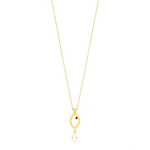 Load image into Gallery viewer, 14ct Baguette Stone Set Fish Gold Necklace