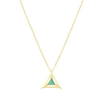 Load image into Gallery viewer, 14ct Yesil Enamel Ucgen Design Gold Necklace