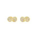 Load image into Gallery viewer, 14ct Stone Set Design Infinity Gold Earrings