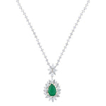 Load image into Gallery viewer, 16.02 Karat Emerald Diamond Halo Necklace