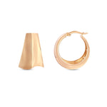 Load image into Gallery viewer, 14ct Bomber Design Hoop Gold Earrings