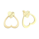 Load image into Gallery viewer, 14ct Cift Kullanimli Heart Gold Earrings