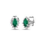 Load image into Gallery viewer, 0.55 Karat Emerald Diamond Design Earrings