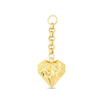 Load image into Gallery viewer, 14ct Festie Floral Heart Design Gold Charm Pendant (Chain Not Included)