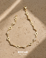Load image into Gallery viewer, 14ct Stone Set Design Prism Gold Bracelet