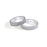 Load image into Gallery viewer, 14ct 4,5mm White Gold Stone Set Wedding Ring