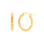 Load image into Gallery viewer, 14ct Oval Design Isiltili Hoop Gold Earrings