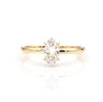 Load image into Gallery viewer, Marquise Cut Gold Solitaire Ring