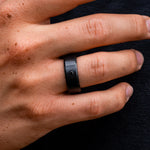 Load image into Gallery viewer, Black Diamond - Men’s Ring 8mm - Black Diamond Inset - ARES - Elysium Black Diamond