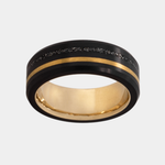 Load image into Gallery viewer, Black Diamond - Men’s Ring 8mm - THE ORION - Dual Inlay With Sleeve - Elysium Black Diamond