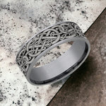 Load image into Gallery viewer, Men's Wedding Band | The Bergen | Tantalum Grey with Black Titanium | Elysium