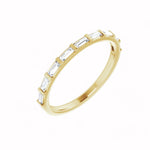 Load image into Gallery viewer, Black Diamond - Women’s Ring - CLIO - 14K Yellow Gold - 1/4 CTW Baguette Diamond Anniversary Band - Lady Elysium Black Diamon