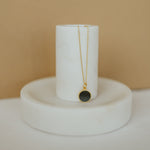 Load image into Gallery viewer, Black Diamond - Women’s 16MM Pendant Necklace - 14K Yellow Gold - Lady Elysium Black Diamond