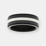 Load image into Gallery viewer, Black Diamond - Men’s Ring 8mm - Platinum Inlay - ARES - Elysium Black Diamond