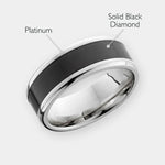 Load image into Gallery viewer, Black Diamond - Men’s Ring 8mm - Platinum w/ Black Diamond Inlay - IMPERIUM - Elysium Black Diamond