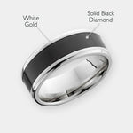 Load image into Gallery viewer, Black Diamond - Men’s Ring 8mm - 14K White Gold w/ Black Diamond Inlay - IMPERIUM - Elysium Black Diamond