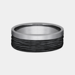 Load image into Gallery viewer, Men's Wedding Band | The Hickory | Tantalum Grey with Black Titanium | Elysium