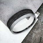 Load image into Gallery viewer, Men's Wedding Band | The Hickory | Tantalum Grey with Black Titanium | Elysium