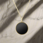 Load image into Gallery viewer, Black Diamond - Women’s 16MM Pendant Necklace - 14K Yellow Gold - Lady Elysium Black Diamond