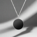 Load image into Gallery viewer, Black Diamond - Women’s 16MM Pendant Necklace - 14K White Gold - Lady Elysium Black Diamond