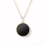 Load image into Gallery viewer, Black Diamond - Women’s 16MM Pendant Necklace - 14K Yellow Gold - Lady Elysium Black Diamond