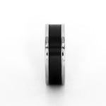 Load image into Gallery viewer, Black Diamond - Men’s Ring 8mm - Platinum w/ Black Diamond Inlay - IMPERIUM - Elysium Black Diamond