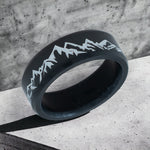 Load image into Gallery viewer, Black Diamond - Men’s Ring 8mm - Two-Toned Cerakote Custom Laser Engraving - ARES - Elysium Black Diamond